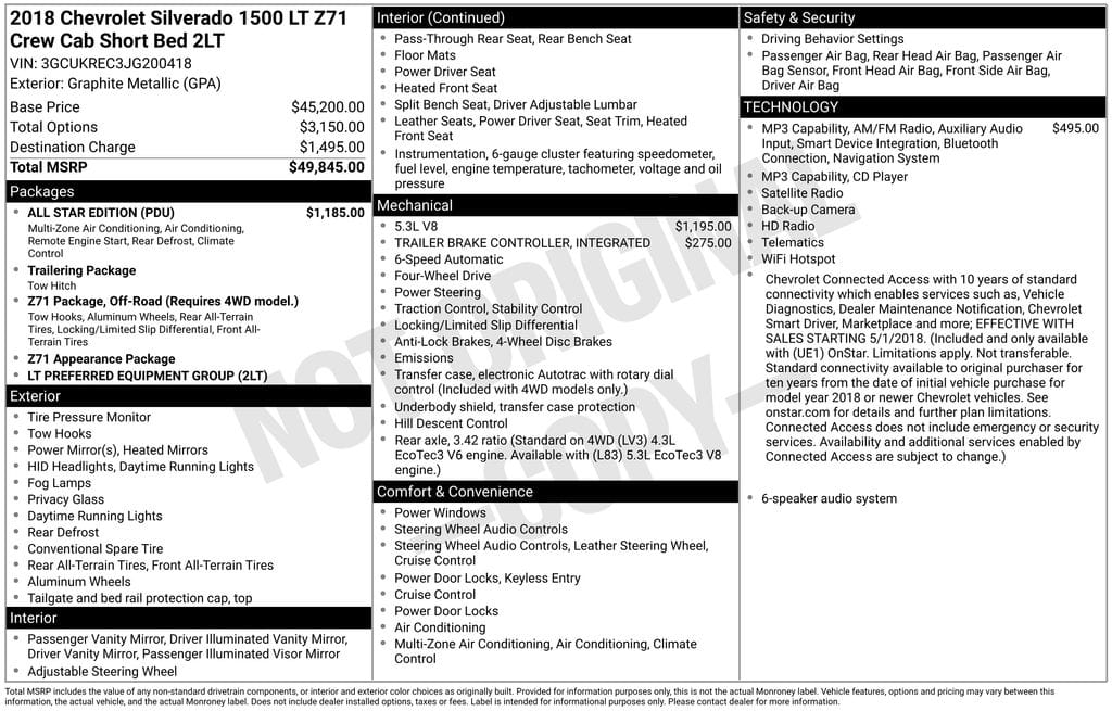 chevrolet silverado 1500 2018 3GCUKREC3JG200418 image chevrolet silverado 1500 2018 3GCUKREC3JG200418 image